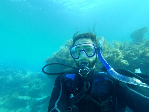 An underwater selfie of me