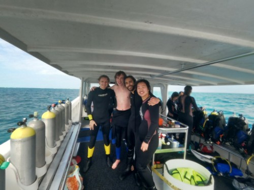 Group photo of some newly certified scuba divers